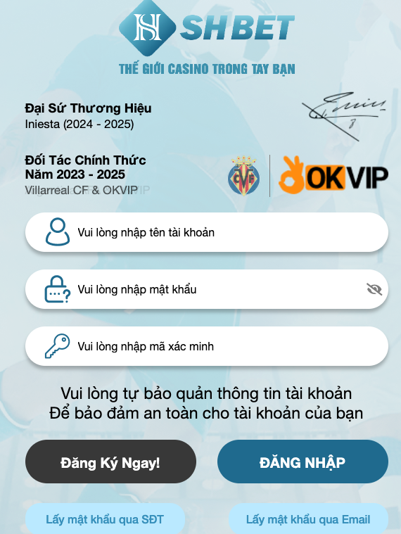 Đăng ký tài khoản cá cược tại Shbet